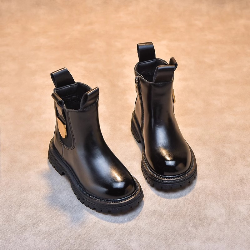 ABC女童鞋马丁靴2025秋冬新款英伦风儿童短靴小女孩宝宝靴子加绒