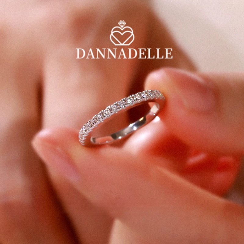 Dannadaelle莫桑戒指小钻细排戒整圈满钻排钻戒指经典百搭时尚女