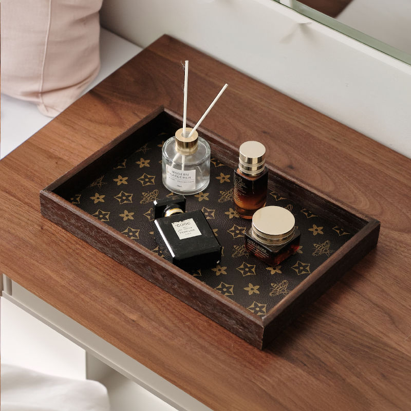 复古方形桌面首饰摆件钥匙玄关轻奢中式茶盘托盘家用新