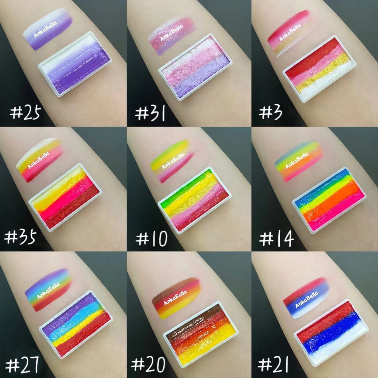 AnkaBella璀璨拼色彩绘膏水性水溶性颜料儿童面部颜料彩虹条30克