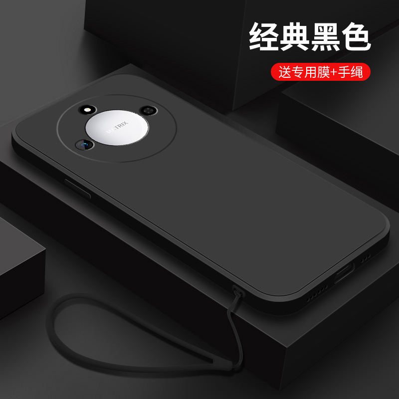经典黑色荣耀x60手机壳x60pro新款honor纯色液态硅胶全包防摔软壳