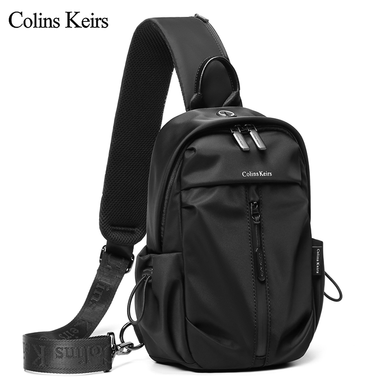Colins Keirs男士高端胸包斜挎包新款运动腰包平板电脑通勤单肩包