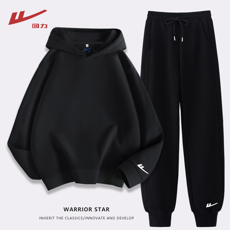 Warrior/回力时尚百搭长袖卫衣洋气衣服女连帽宽松潮流学生两件套