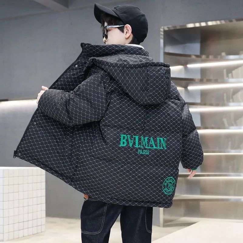 男童冬装加棉棉服加厚2024新款中大童冬季外套儿童洋气棉衣