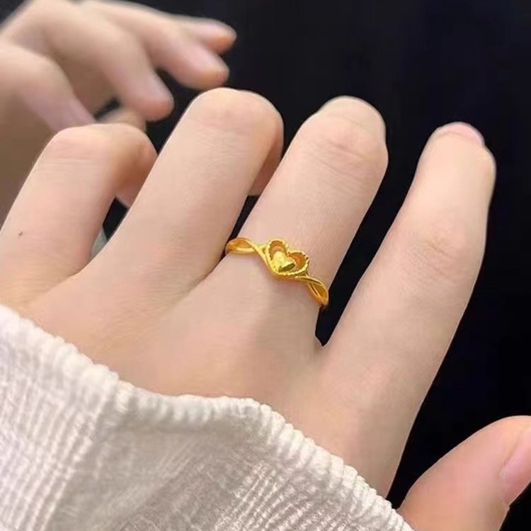 铜合金戒指 女气质可调节戒指时尚简约小众可爱ins百搭指环素款