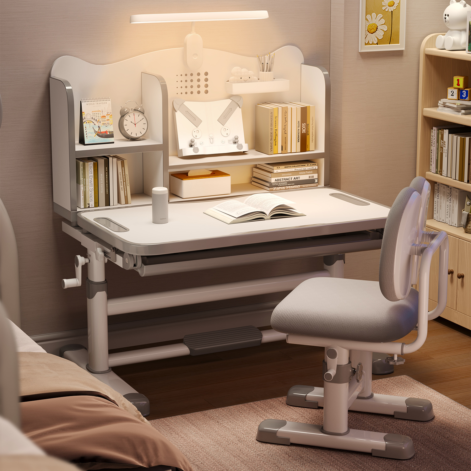 儿童学习桌小学生家用写字书桌小孩写作业专用桌子可升降桌椅套装
