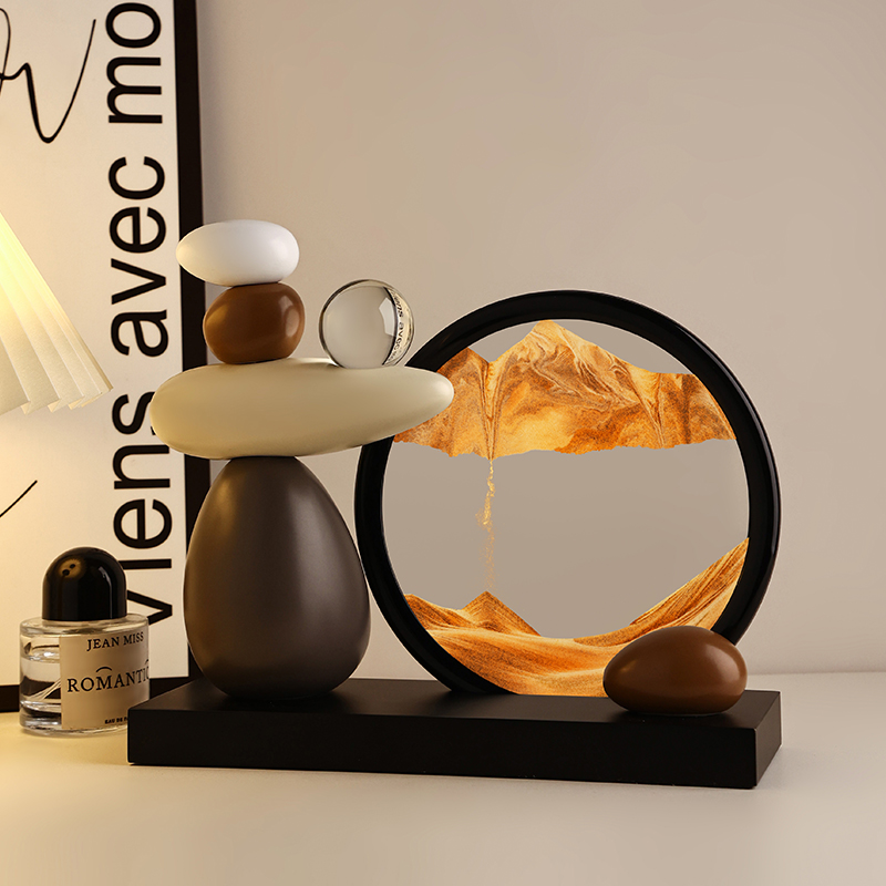 贝汉美时来运转流沙画摆件轻奢高档高级感小众客厅电视柜酒柜装饰