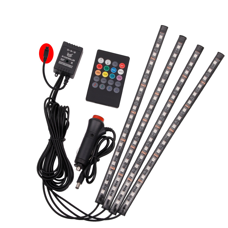 车内氛围灯改装汽车usb七彩爆闪脚底气氛装饰led音乐节奏灯免接线