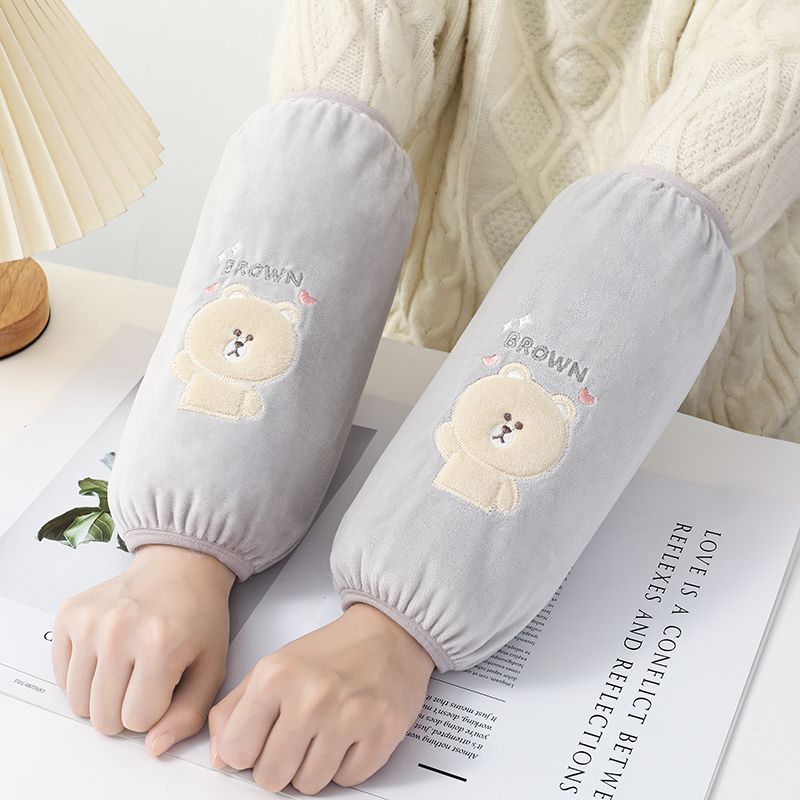 秋冬袖套儿童长款套袖学生羽绒服防污手袖成人工作办公耐脏护袖头