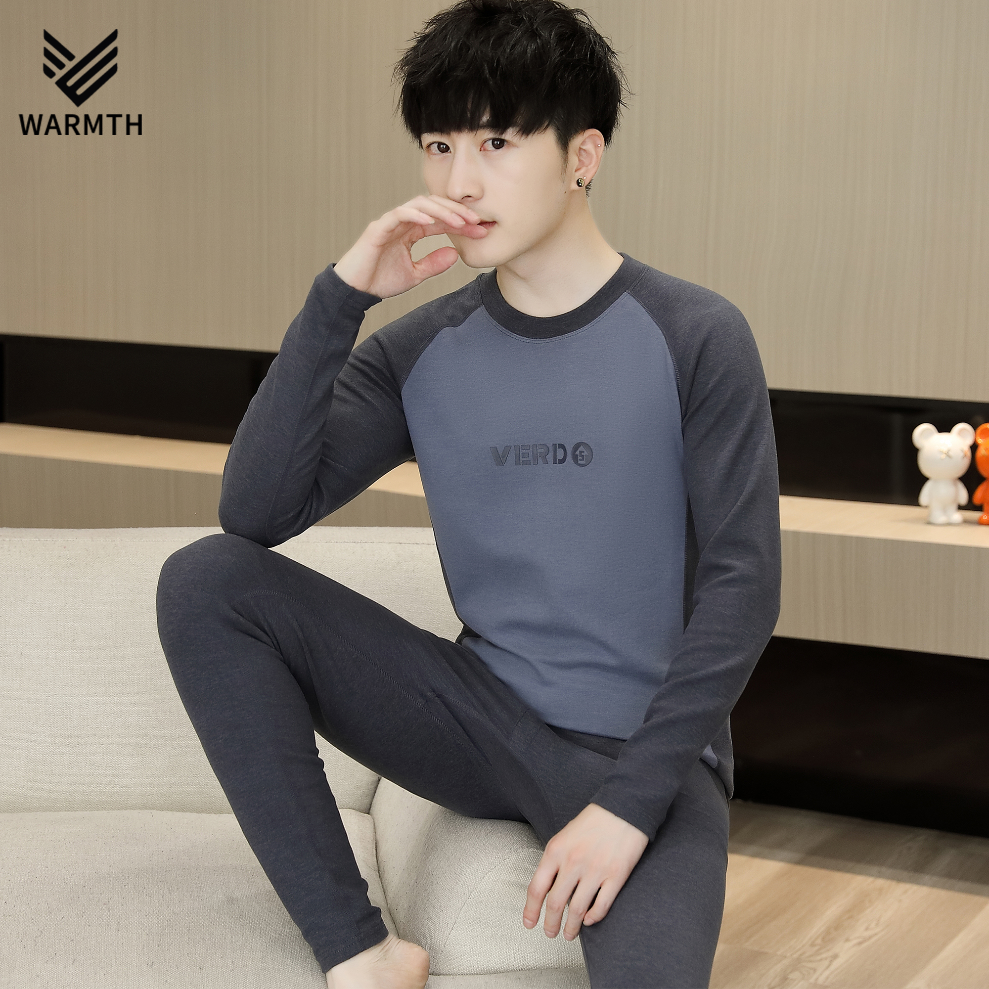 青少年秋衣秋裤套装初高中学生大童孩德绒线冬季薄款男士保暖内衣