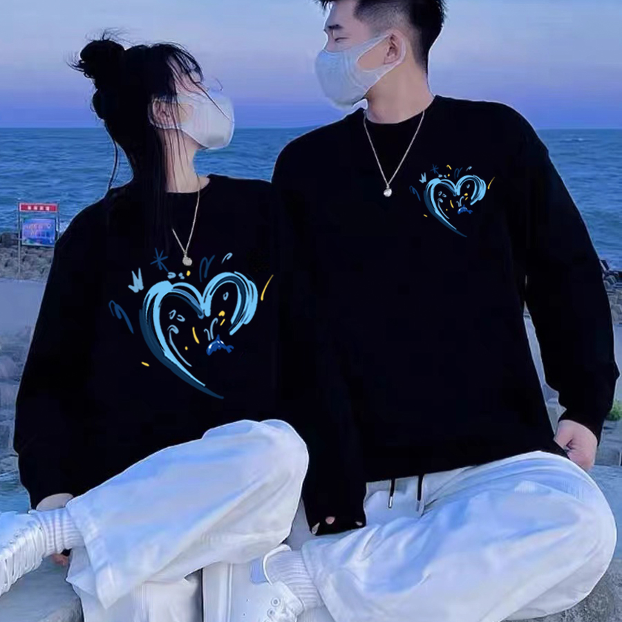 300斤大码特别不一样网红爱心情侣卫衣春秋潮流百搭高级感上衣ins