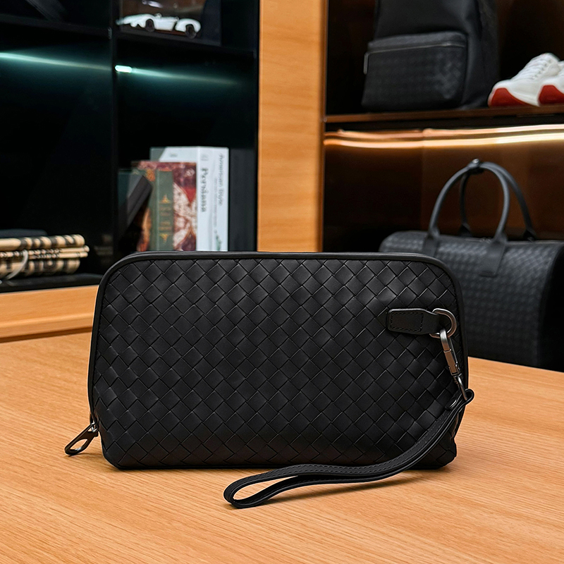 BOSOM VARVLE BV【胎牛皮】手拿包手机包纯手工编织头层牛皮手抓包