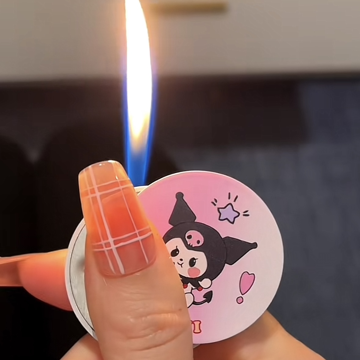 网红可爱圆形创意小巧便携少女心库洛米KT猫炫酷个性小众打火机