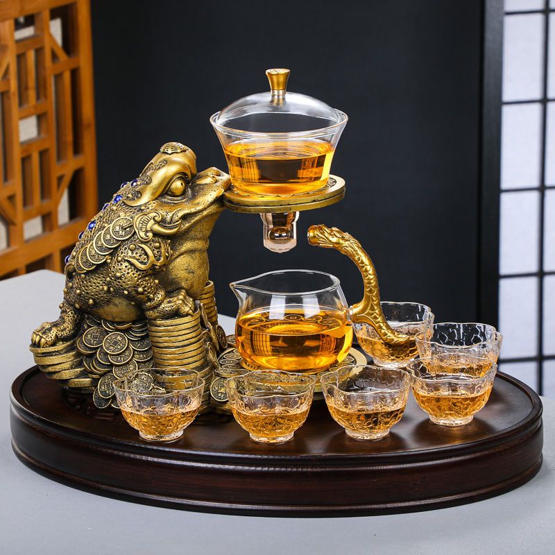 金蟾玻璃全自动茶具套装家用高档懒人泡茶神器吸磁泡茶壶功夫茶杯