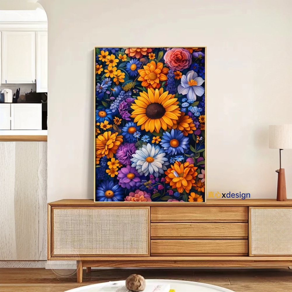 风景花卉人物六代颜料红线易遮盖系列|真心数字油画diy填色装饰画