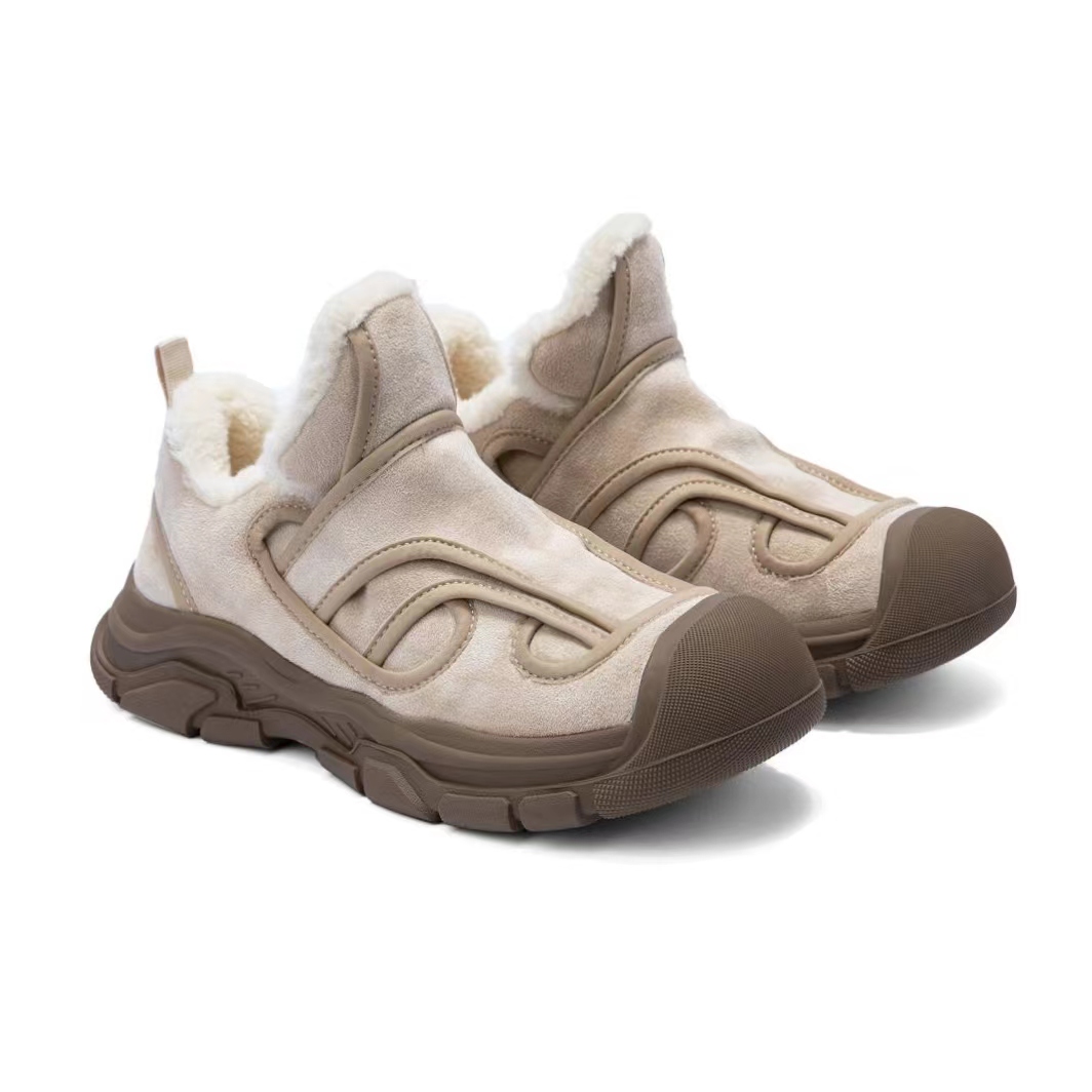 SGIRL TWTW厚底加绒保暖一脚蹬老爹鞋女2024冬小众丑萌时尚休闲鞋