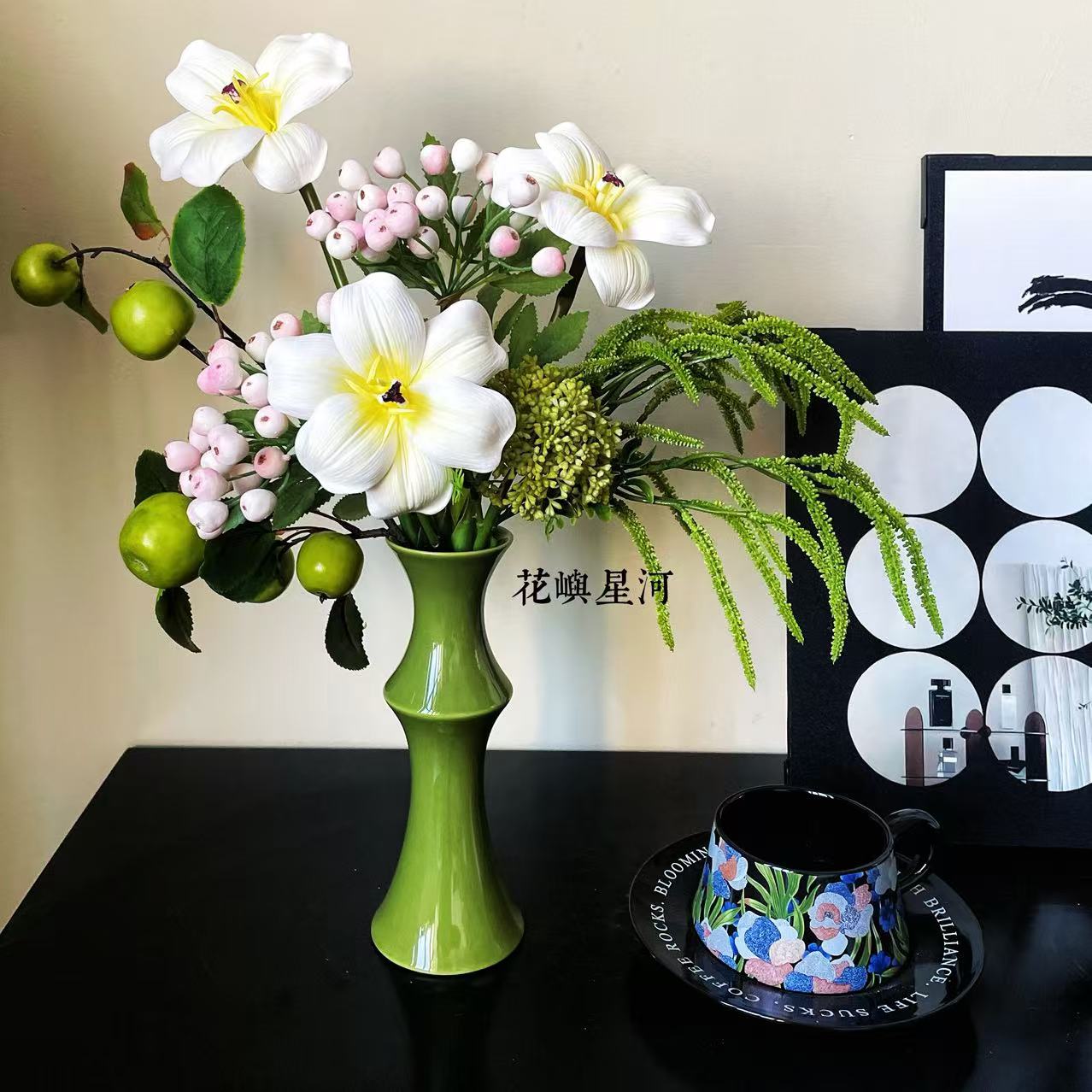 花屿星河|原创设计 仿真花艺手感餐桌花家居装饰摆件电视柜茶几花