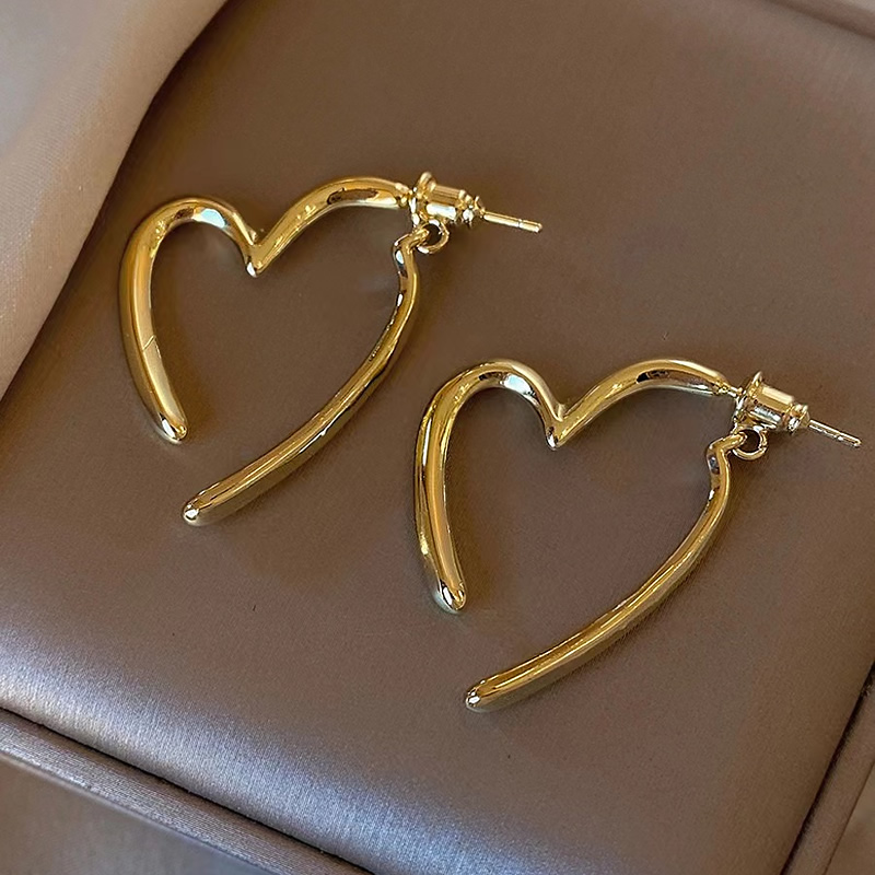铜合金耳饰 12220两戴心形耳环法式复古高级感耳饰设计感气质耳钉
