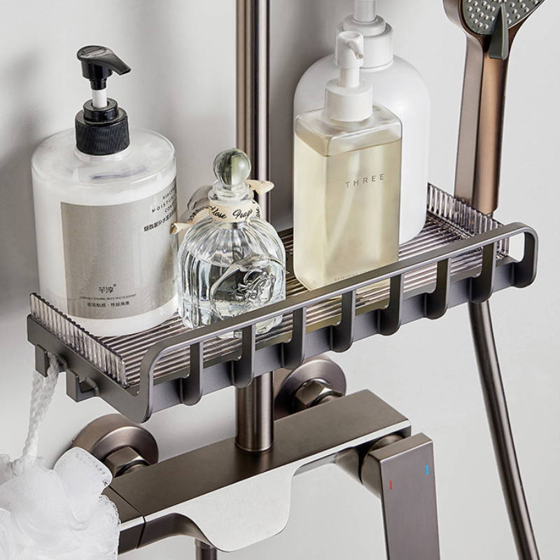 花洒置物架卫生间浴室收纳架子洗手间免打孔挂墙洗澡间壁挂放置篮
