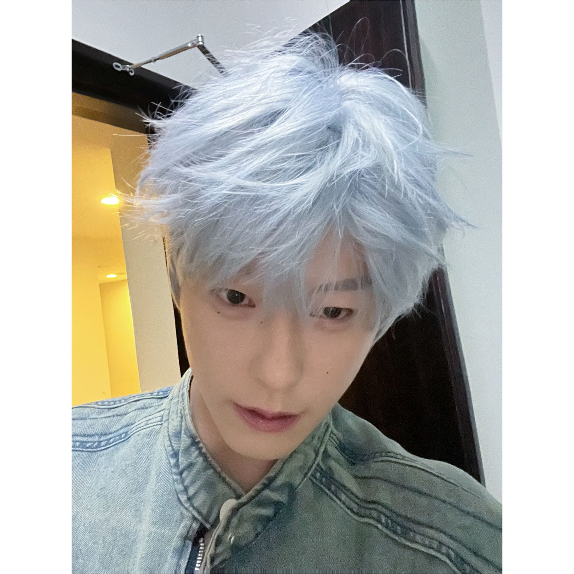 【啊唔大帅比专属】MEISU也萌假发男短发帅气日系微分蓝灰色全头套