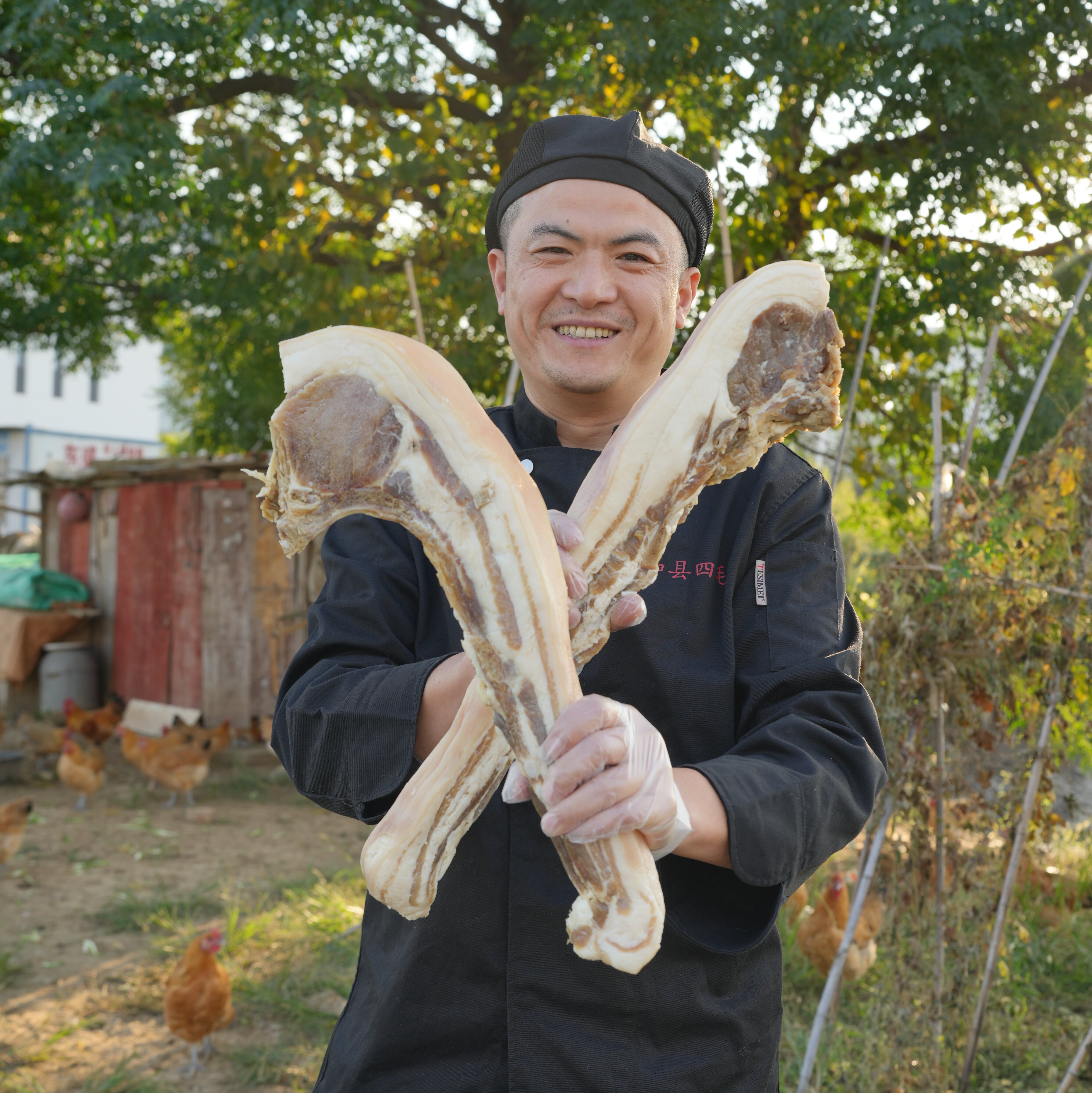 安徽农家风味五花咸肉带排骨咸度适中农家腌腊肉