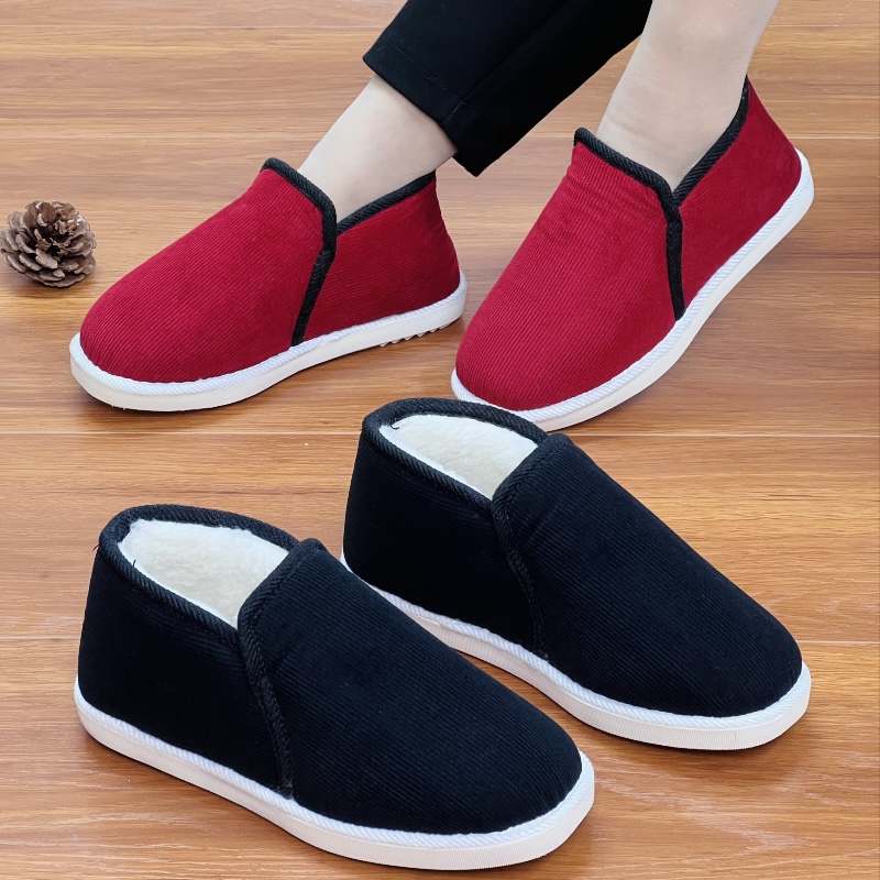 何航老北京布鞋秋冬季软底老年老人加厚耐磨保暖棉鞋男女同款