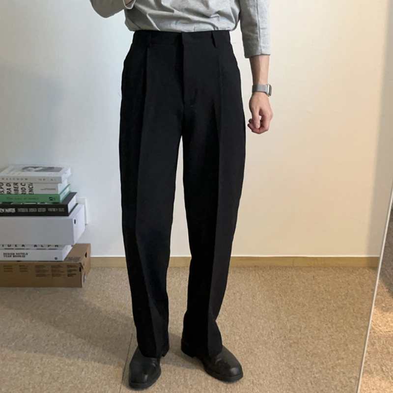 西裤免腰带休闲男款直筒高腰垂坠感商务百搭高端男装西装裤长裤子