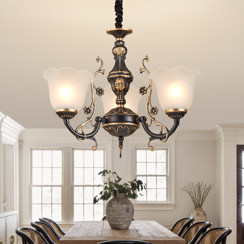 客厅吊灯美式复古创意奢华轻奢简约田园卧室餐厅全光谱护眼智能灯