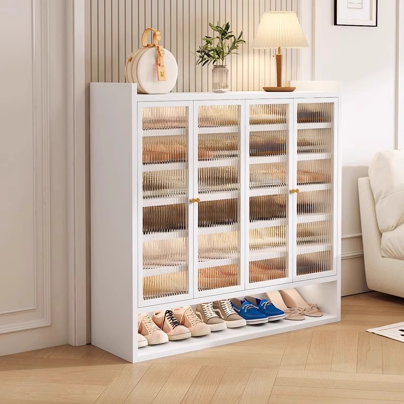 钢制鞋柜家用门口落地多层收纳入户玄关大容量对开门金属防尘鞋架