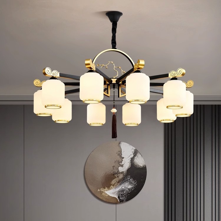 新中式吊灯客厅禅意主灯大厅中国风简约大气家用别墅餐厅卧室灯具