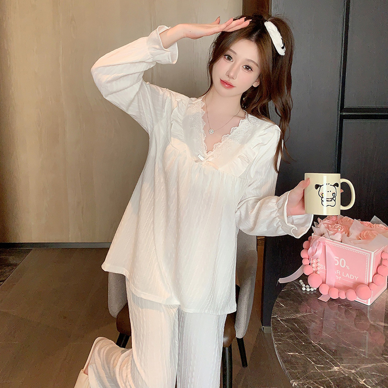 纯棉睡衣带胸垫女款春秋爆款2025新款可外穿高级感洋气网红家居服