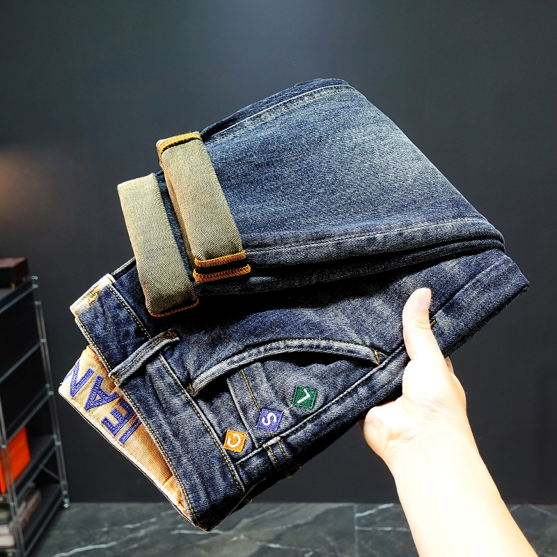 牛仔裤男士美式潮牌2025新款八分裤春秋修身小脚男生休闲风九裤子