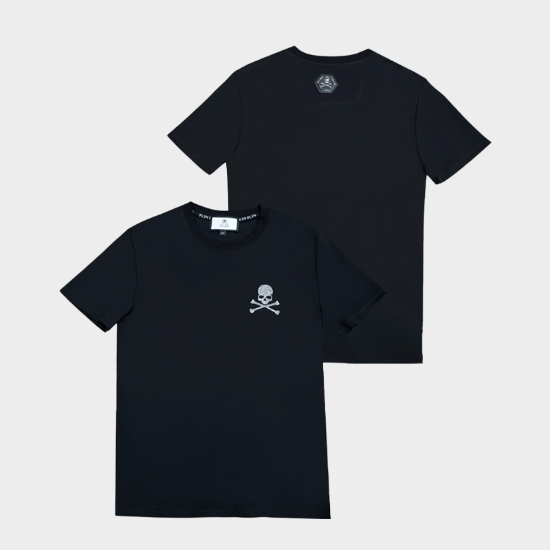 夏新款短袖轻奢潮流男士半袖圆领透气宽松舒适烫钻pp奢潮轻奢男装