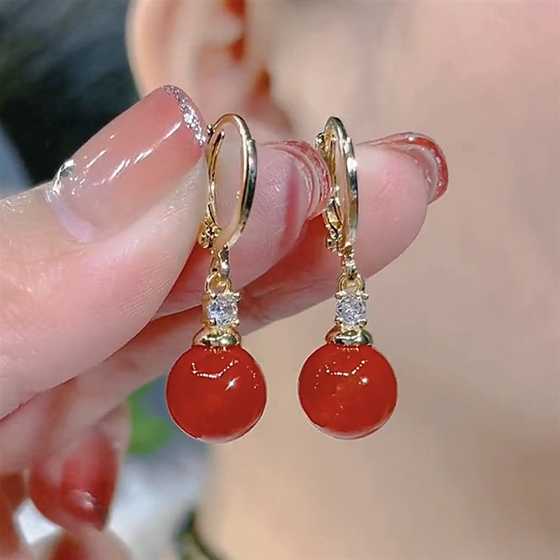 925银耳饰 猫眼石耳扣耳环新款潮百搭精时尚致小巧网红耳饰小耳坠