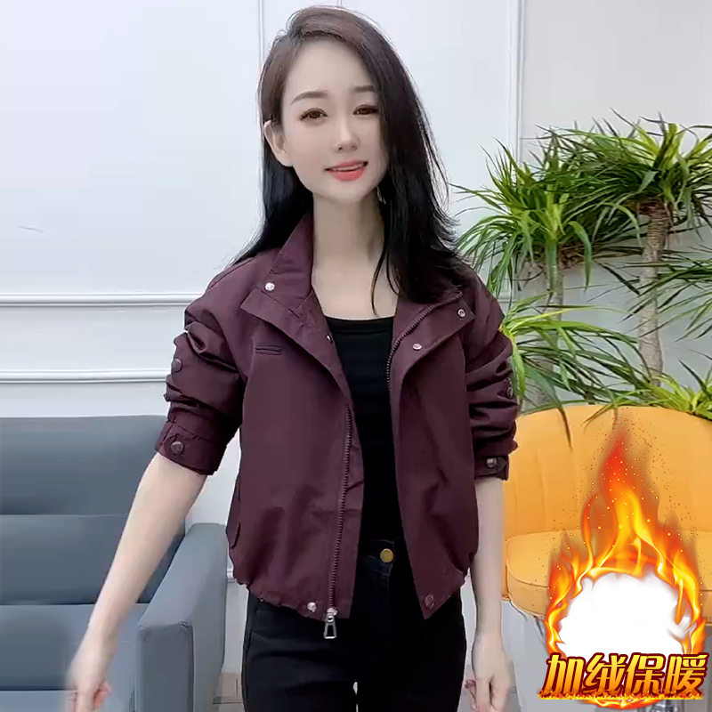 休闲翻领风衣外套女2025年秋季新款小个子时尚显瘦拉链夹克上衣潮