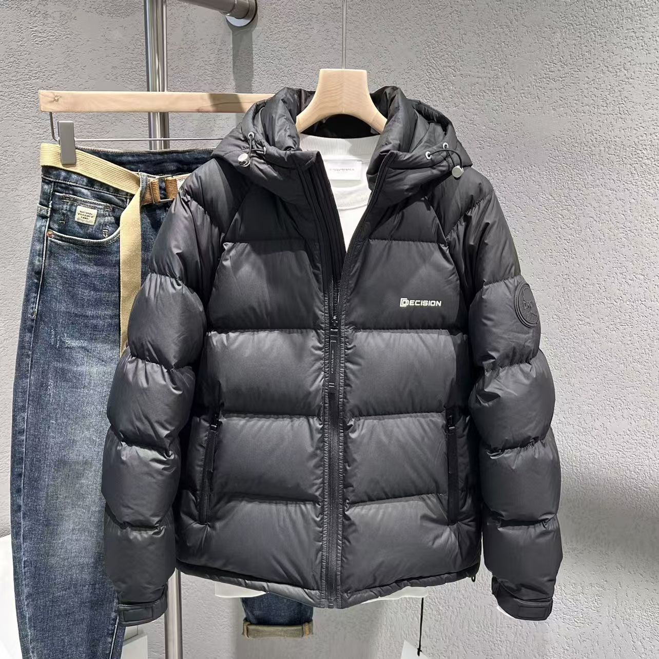 【男女同款/加厚款】2025秋冬新款男士棉服简约轻盈保暖连帽面包服