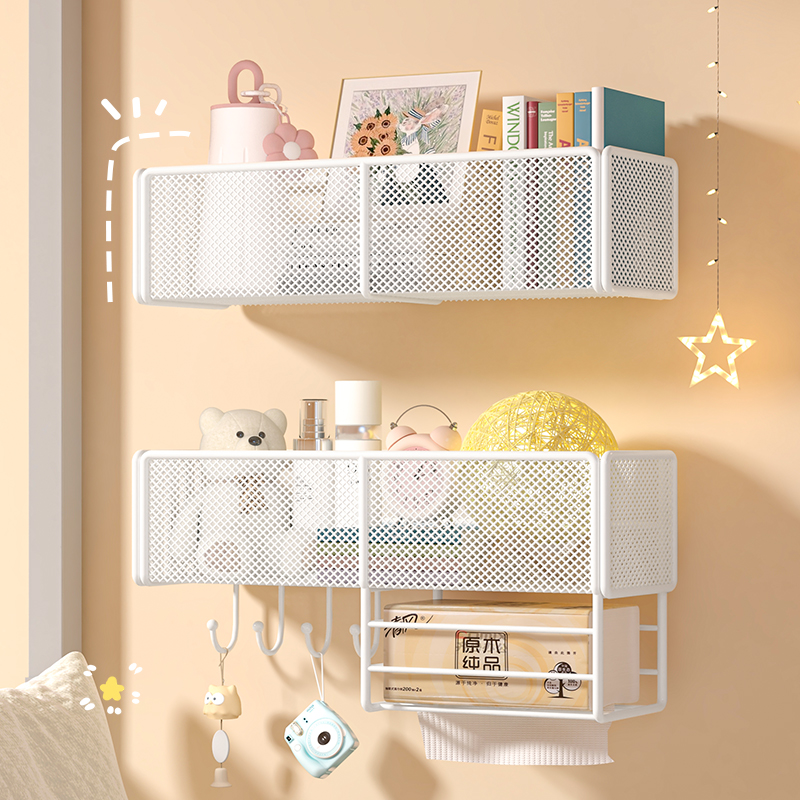 宿舍墙上置物架床上床头收纳挂墙挂篮壁挂免打孔学生寝室好物神器