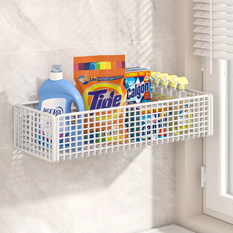 洗衣机墙上置物架阳台卫生间壁挂式放洗衣液收纳架客厅零食储物架