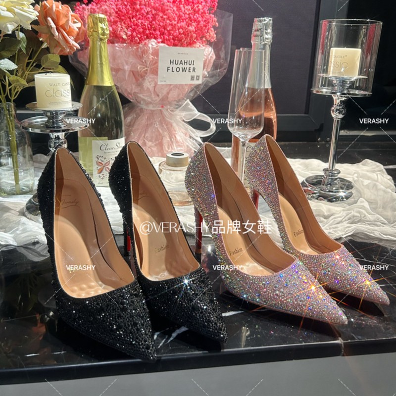 【银河繁星】新款2025满钻粉色高级细跟尖头红底高跟鞋婚鞋新娘鞋