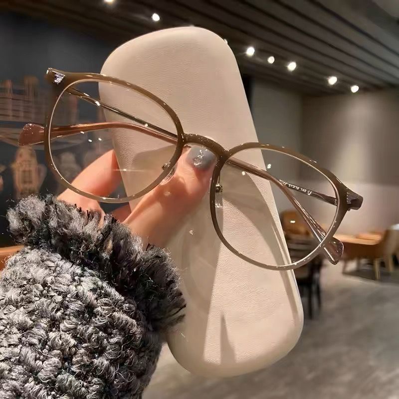 超轻奶咖色眼镜框女近视可配有度数韩版专业配眼镜素颜神器显脸瘦