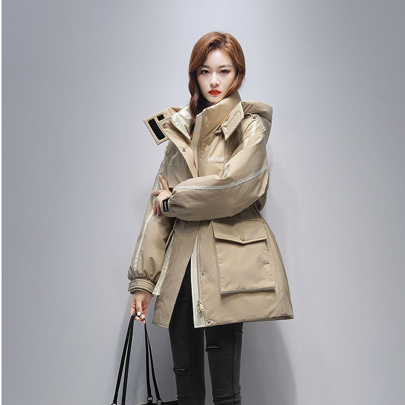 时尚气质派克羽绒棉服女中长款2025冬爆款韩版收腰显瘦棉衣女外套