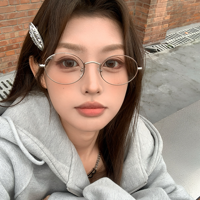 高智感复古文艺金属近视眼镜框女可配度数网红ins小脸韩系眼镜潮