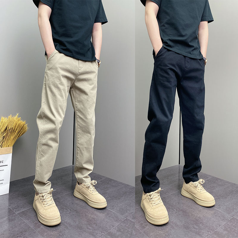 弯刀裤男美式休闲工装裤潮直筒宽松阔腿裤痞帅春季新款纯色哈伦裤