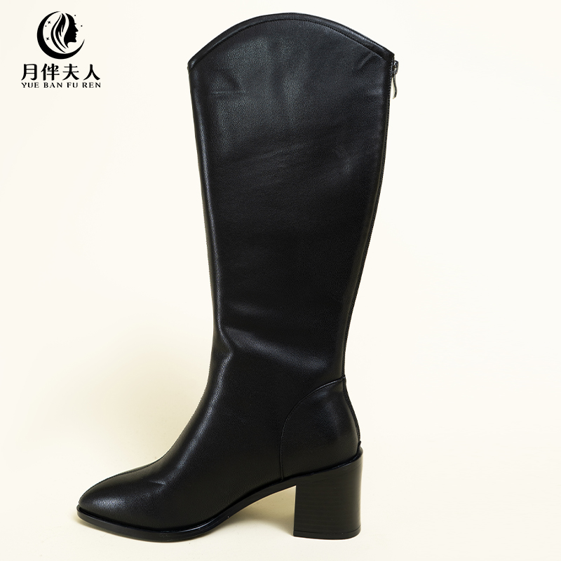 月伴夫人 2024新款大筒围胖mm女靴粗腿加肥过膝高筒靴XZ023