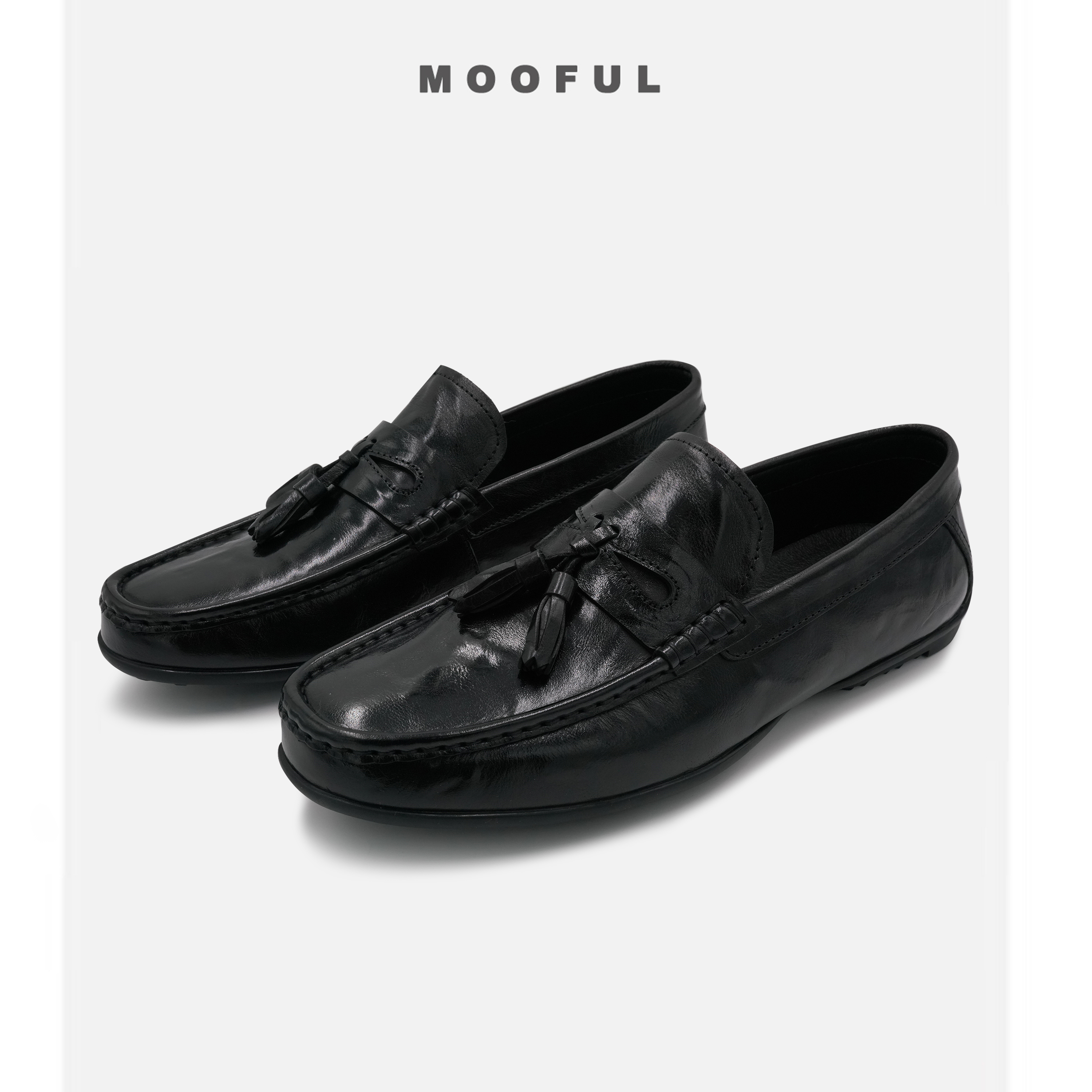 「经典流苏」MOOFUL牟夫轻奢商务轻盈流苏豆豆鞋HA226