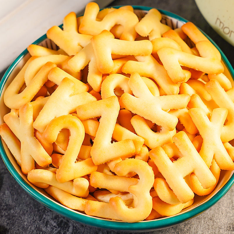 豫吉数字字母饼干小包装零食10包320克整箱奶香味幼儿园酥性脆饼