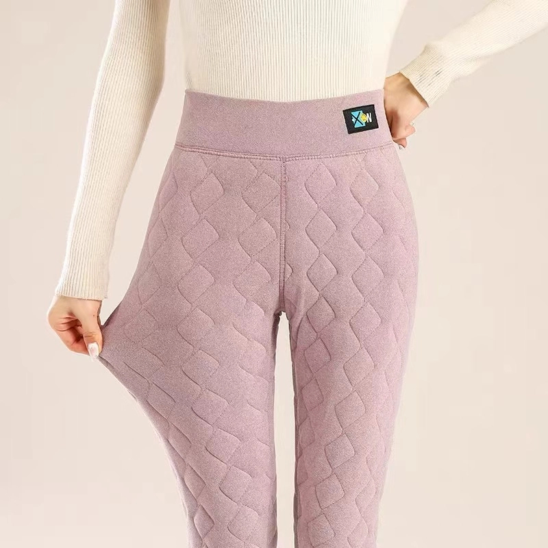 冬季女士高腰加厚加绒保暖裤秋冬修身内穿雪地蓄热棉裤8036