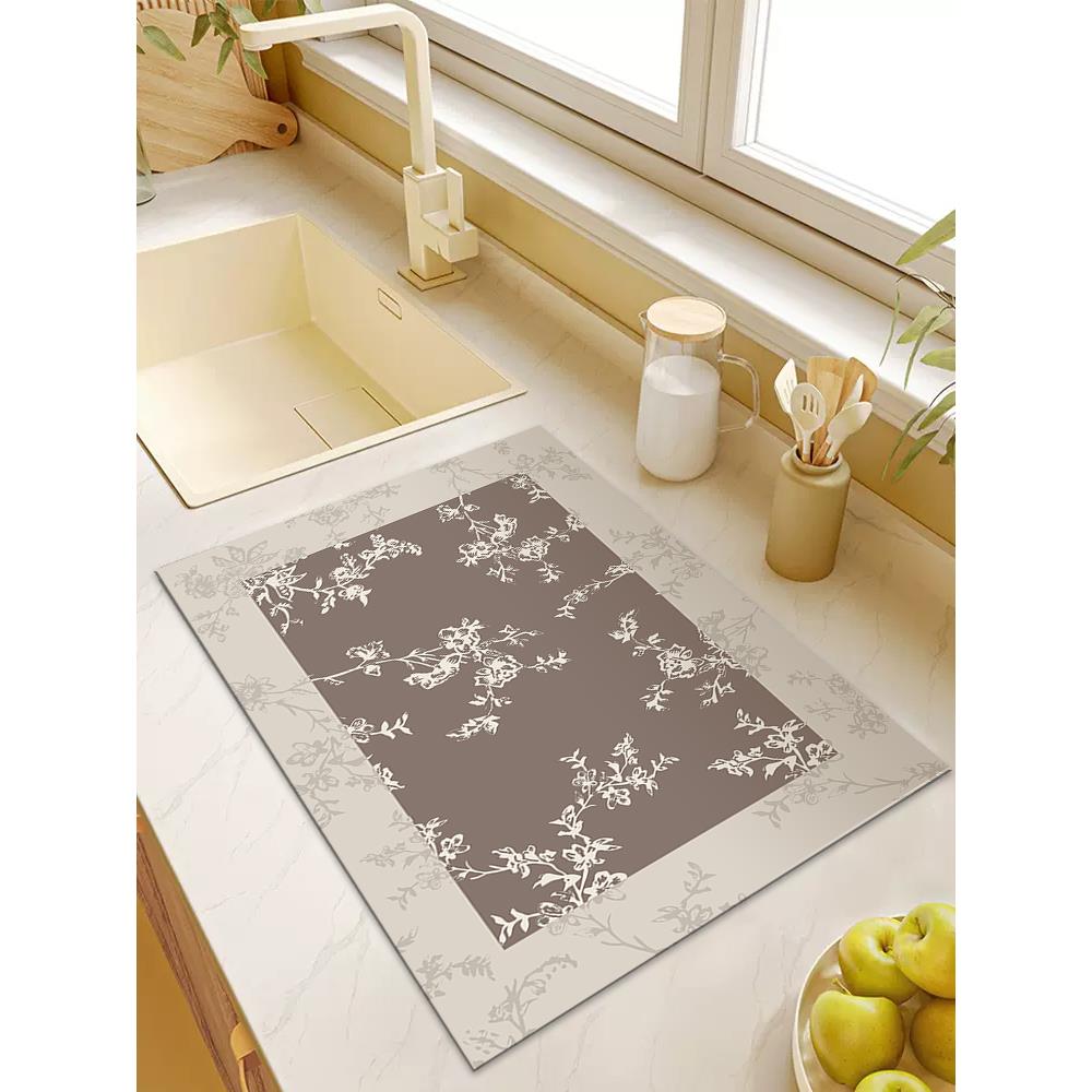 复古厨房沥水垫餐垫杯垫碗盘吸水垫台面隔热垫咖啡吧台垫速干防烫