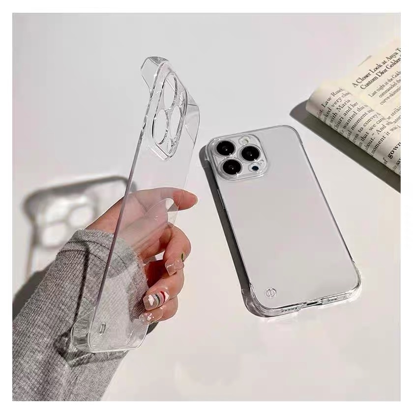 透明硬壳无边框苹果16手机壳16pro不发黄16promax适用16plus防摔