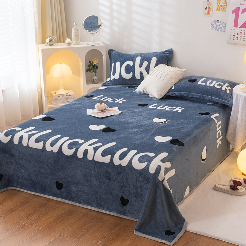 牛奶绒床单单件加绒加厚午睡毯沙发毯法兰绒毛毯单人学生宿舍毛毯